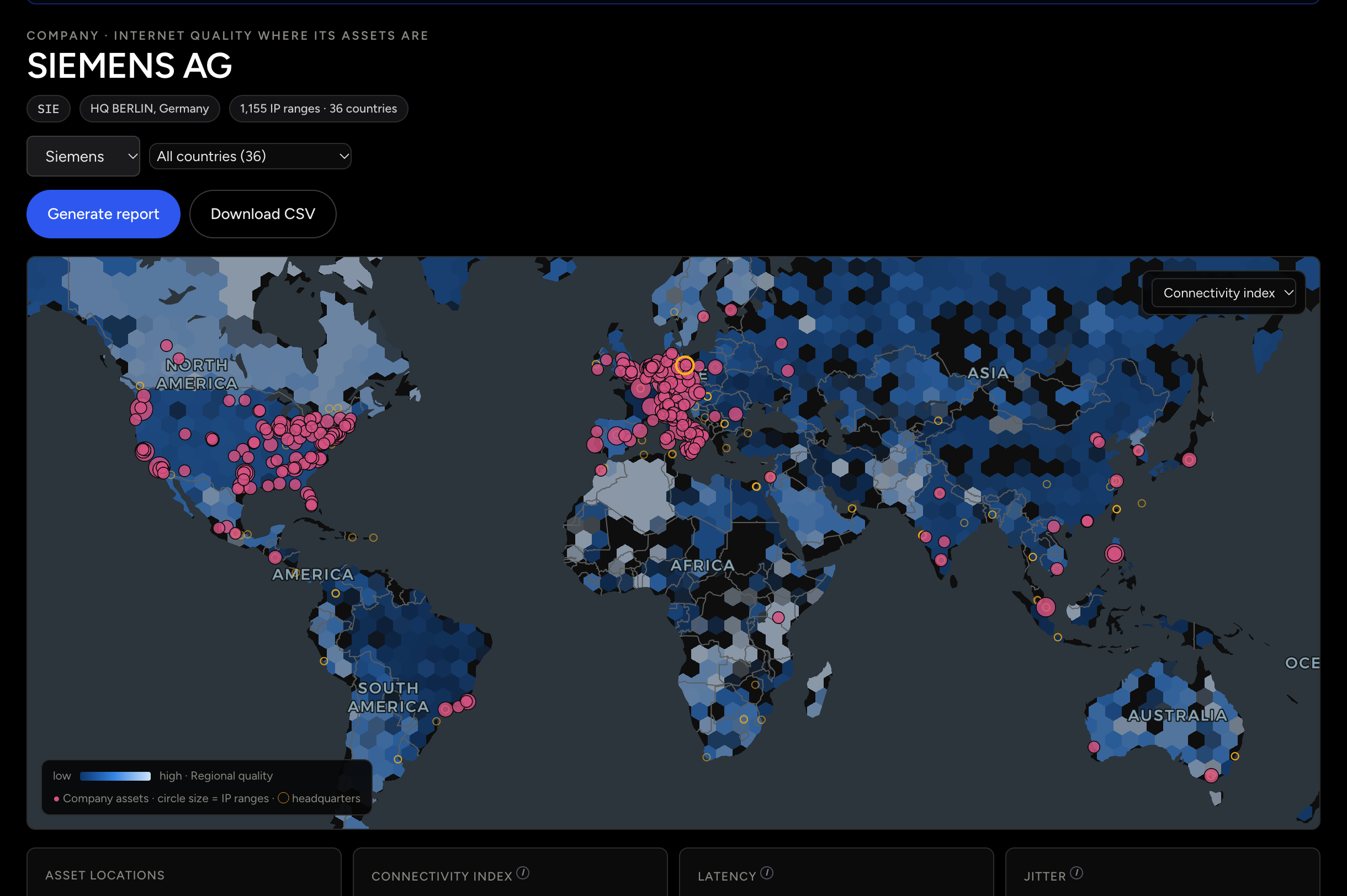 The Company view: a listed company’s footprint on the map with its districts ranked