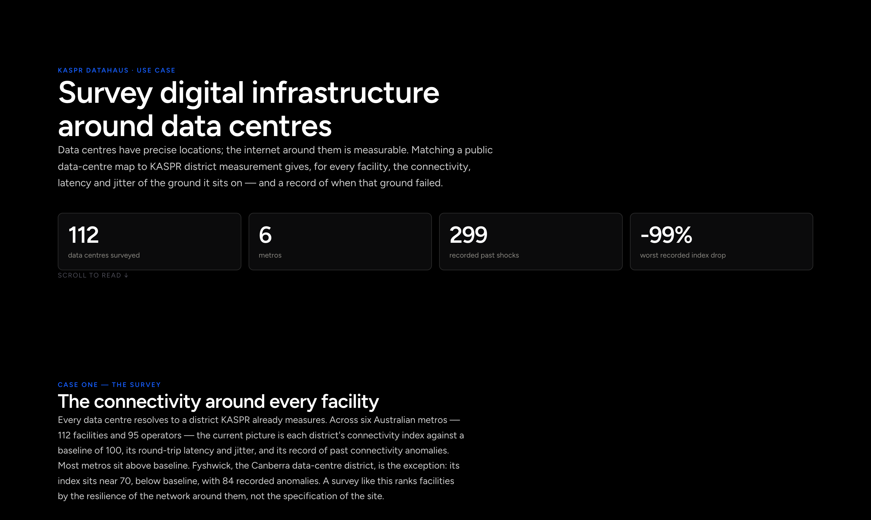 The connectivity record around every data-centre site